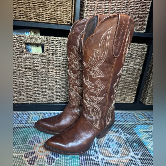 Ariat Belinda Stretchfit Brown Leather Tall Shaft Cowboy Boots EUC,All Products : American Fashion Style Bags On Sale